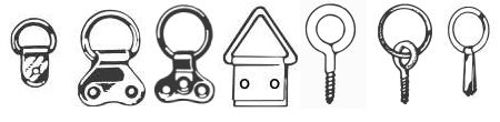 Variety of fixings for attaching to backs of frames